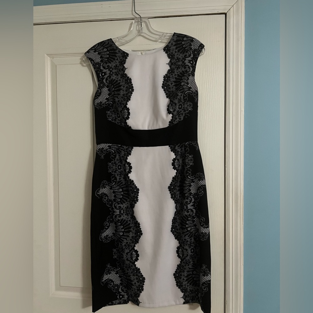 Vintage London Times midi dress black/white